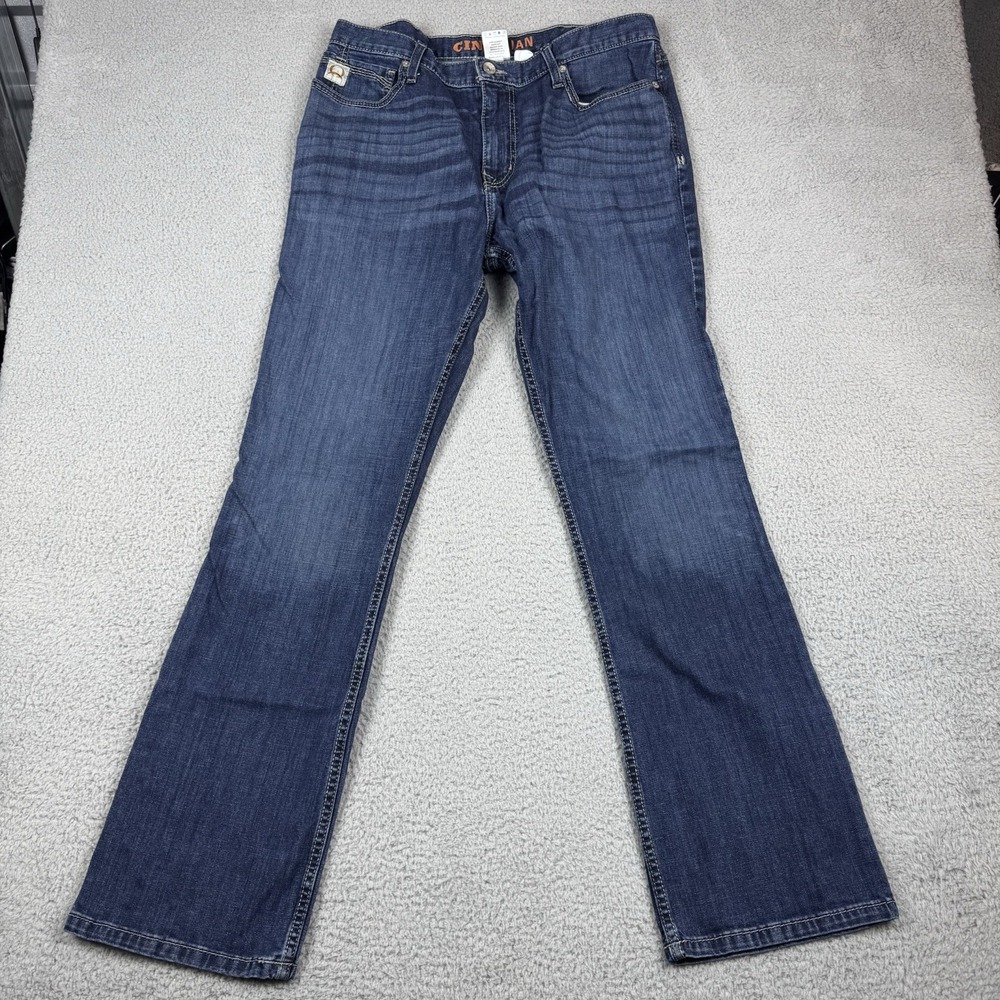 Cinch Ian Men's 36x34 (35x33) Blue Bootcut Jeans Western Rodeo Cowboy Ranch Work